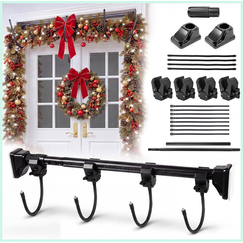 Porte-guirlande ajustable réglable 39,4-86,6 portes, décorations de Noël et de fêtes