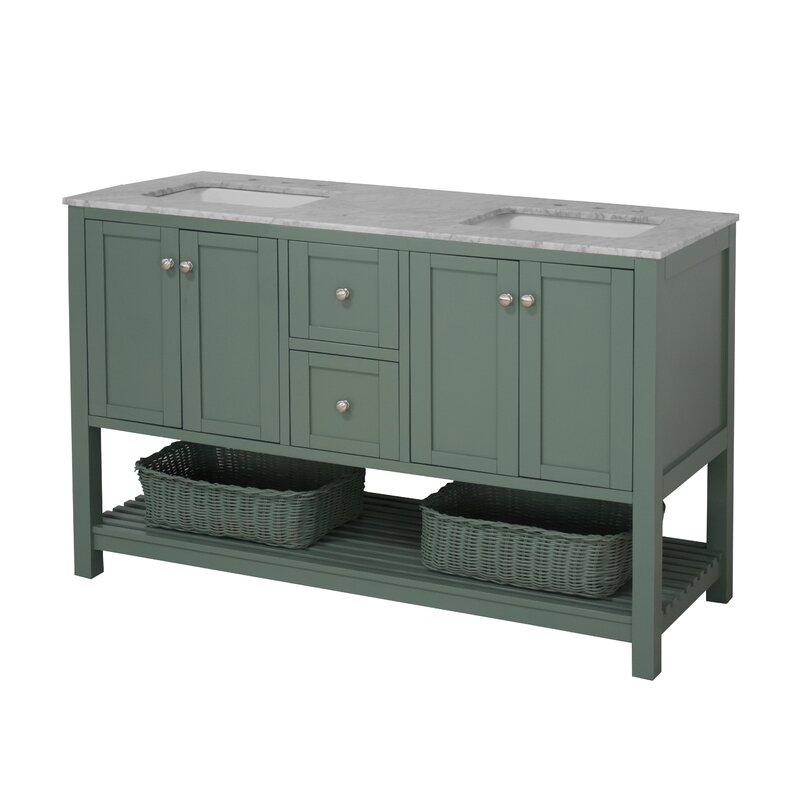 Binne 60'' Double Bathroom Vanity & Reviews | Birch Lane