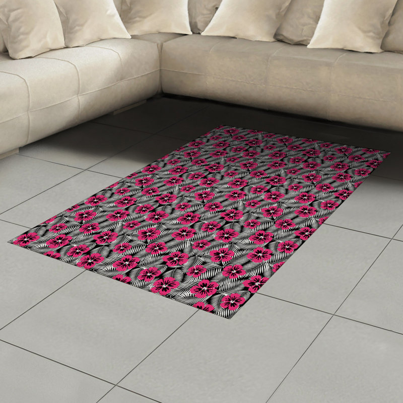 Luau High Density Long Fiber Poly Threads Decorative Area Rug Carpet, Rectangle 4' x 5'8"