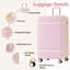 Valise à roulettes Hardshell avec sacs Valise à roulettes doubles avec verrou TSA, bagage rétro simple 24 po, rose clair