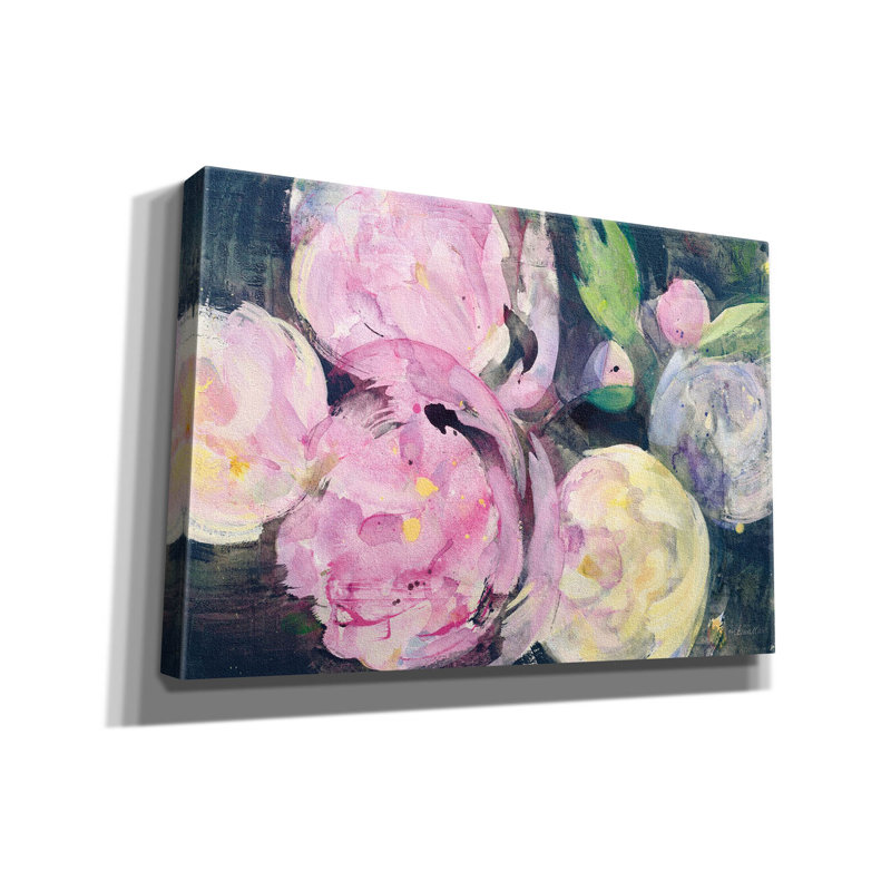Art mural sur toile Epic Graffiti «Evening Peony 1» par Albena Hristova, H 18 po x l 26 po x P 0,75 po