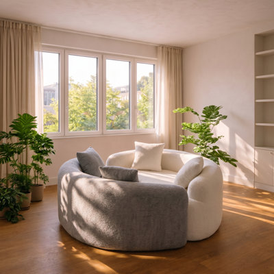 Canapé modulaire en chenille double profondeur l 66,9 po x P 40,2 po x H 25,6 po LingYu