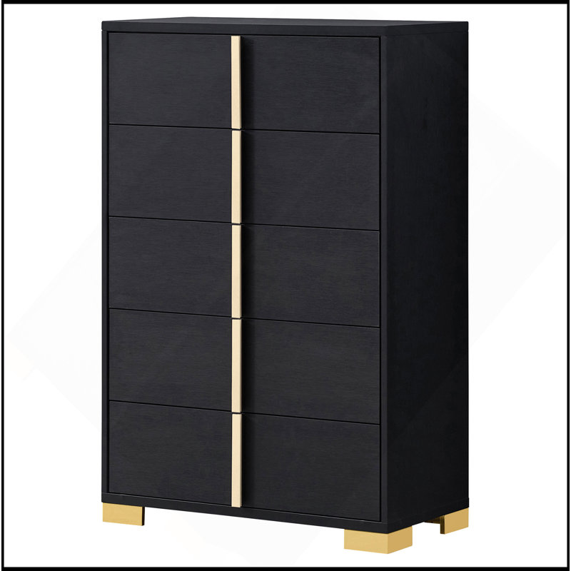 Commode 5 tiroirs Medici, Noir