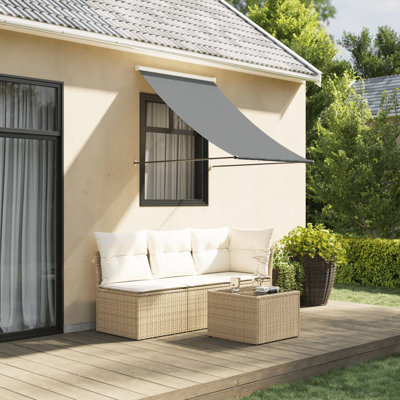 Latitude Run Polyester Cover Retractable Patio Awning