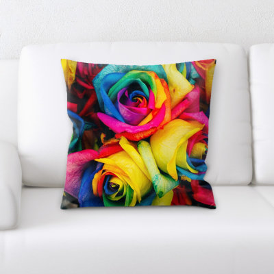 Rainbow Microsuede Reversible Throw Pillow