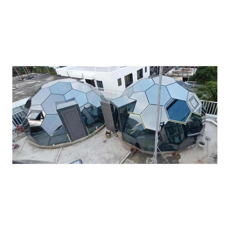 Geodesic Domes with Hexagonal Glass Panel, 144" H x 240" W x 240" D