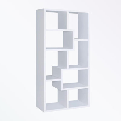 wooden frame Bookcase with 10-shelf and sturdy base