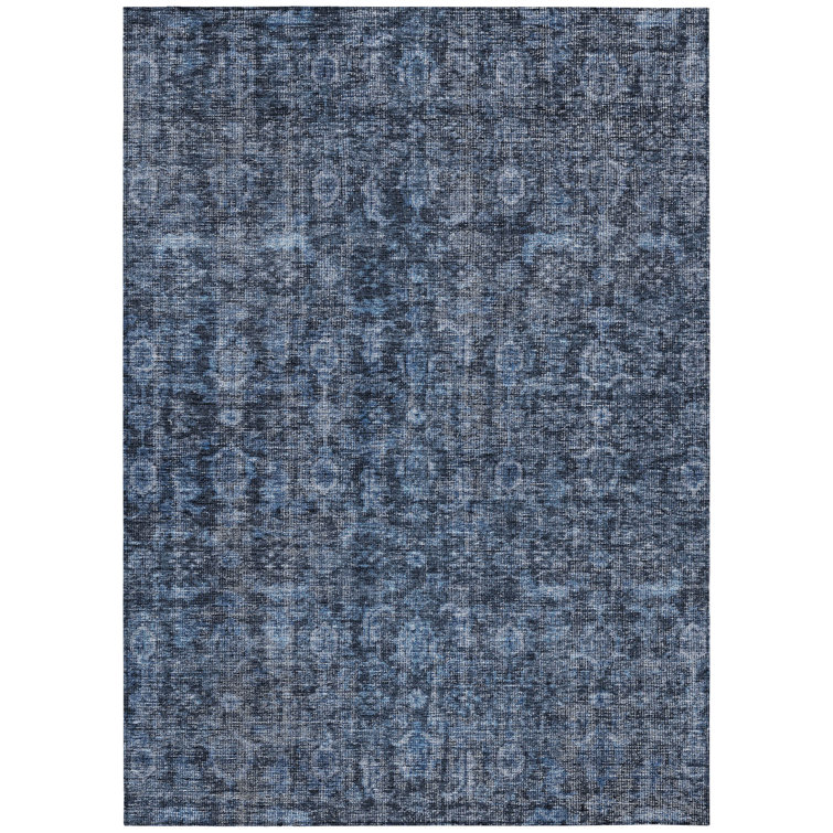 Machine Washable Indoor/Outdoor Chantille ACN1145 Blue Rug