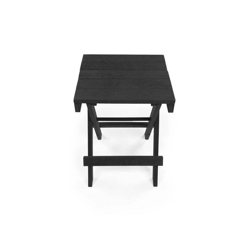 Trahan Fully Assembled All-Weather Recycled HDPE Outdoor Folding Bistro table, Black