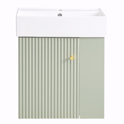 Meuble-lavabo flottant avec lavabo en céramique
