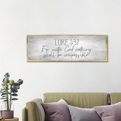 Luke 1:37 On Foil by Kimberly Allen - Wrapped Canvas Panoramic Print