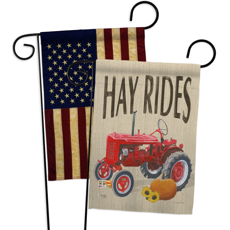 Drapeau de jardin à 2 côtés en polyester Hay Rides