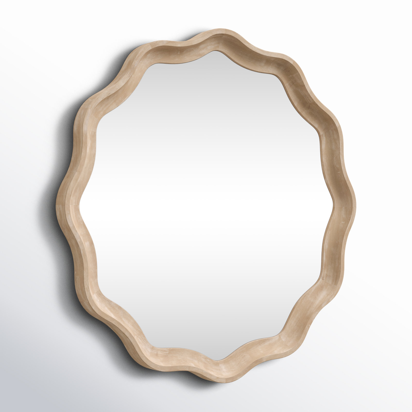 Canonbury 28" Accent Mirror, Beige Wood