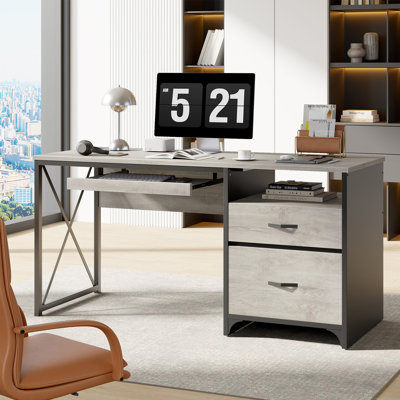 Labelle 55" W Writing Computer Desk with Keyboard Tray