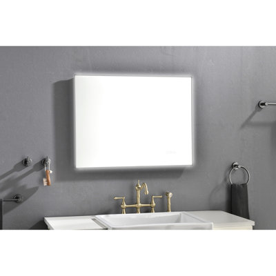 32X24inch Bathroom Led Mirror - Fog, Wall Mount, Adjustable Color Settings, Ideal For Makeup And Skincare Regimens Vanity Mounted, Large, Adjustable, With Temperature Control Personal Care