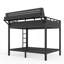 Lit superposé en métal double avec rangement et ports USB-186146083