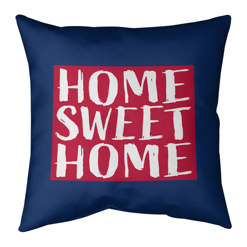 Housse de coussin en lin home, 26 po x 26 po, Wyoming, Marine / Rouge