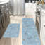 Tapis de sol antidérapant doux, tapis 2 pièces à motif de fleurs sauvages minimalistes pour la cuisine et la salle de bain