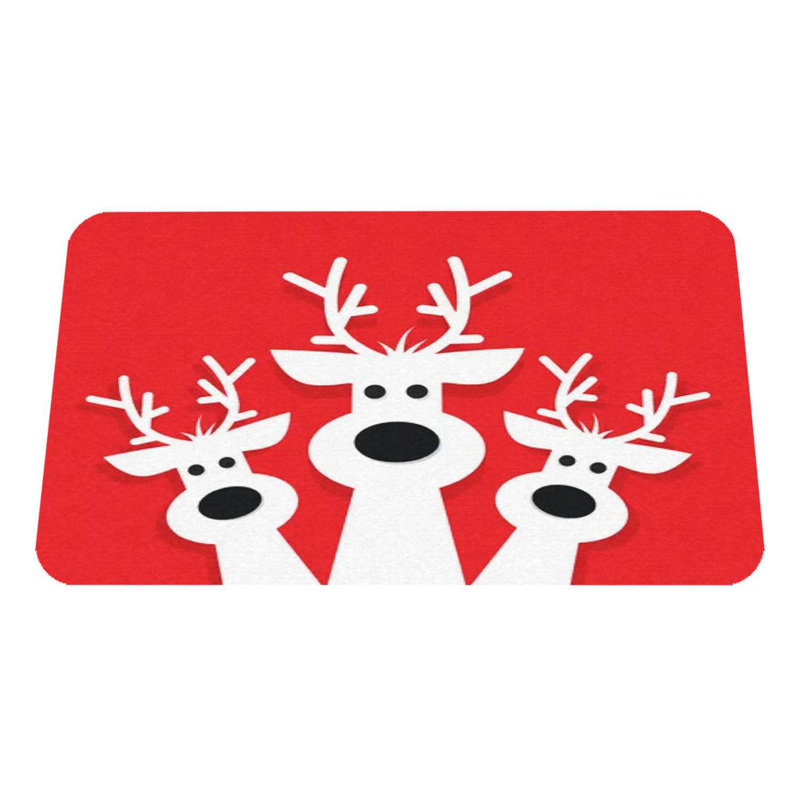 Paillasson en PVC durable pour Noël, 15,7 po x 27,6 po | Matériau 100% PVC, antidérapant | Conception festive des Fêtes, parfaite pour une utilisation intérieure et extérieure, facile à nettoyer, ajoute de la joie à votre entrée de maison