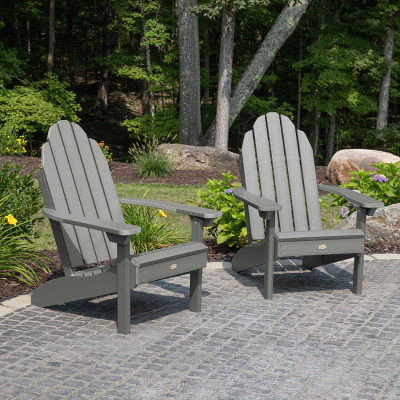 Hintz Weather-Resistant Adirondack Chair (Set of 2), Gray