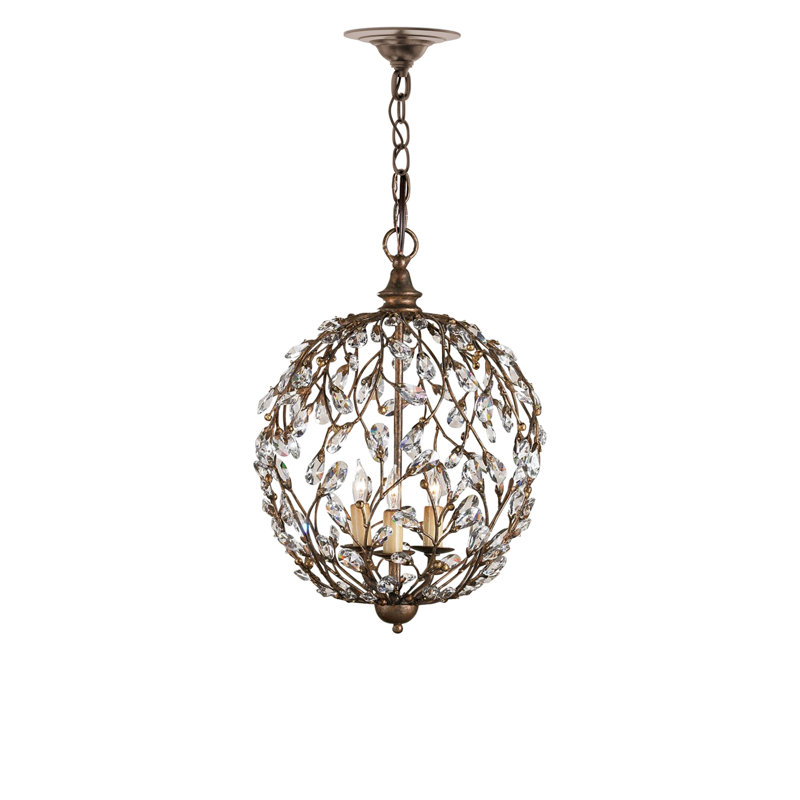 Crystal Bud 3 - Light Dimmable Globe Chandelier, Cupertino