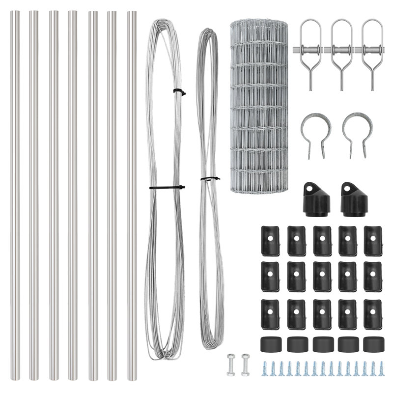 Galvanised Steel Border Fencing, 60 x 1000 x 0.2 cm, Silver