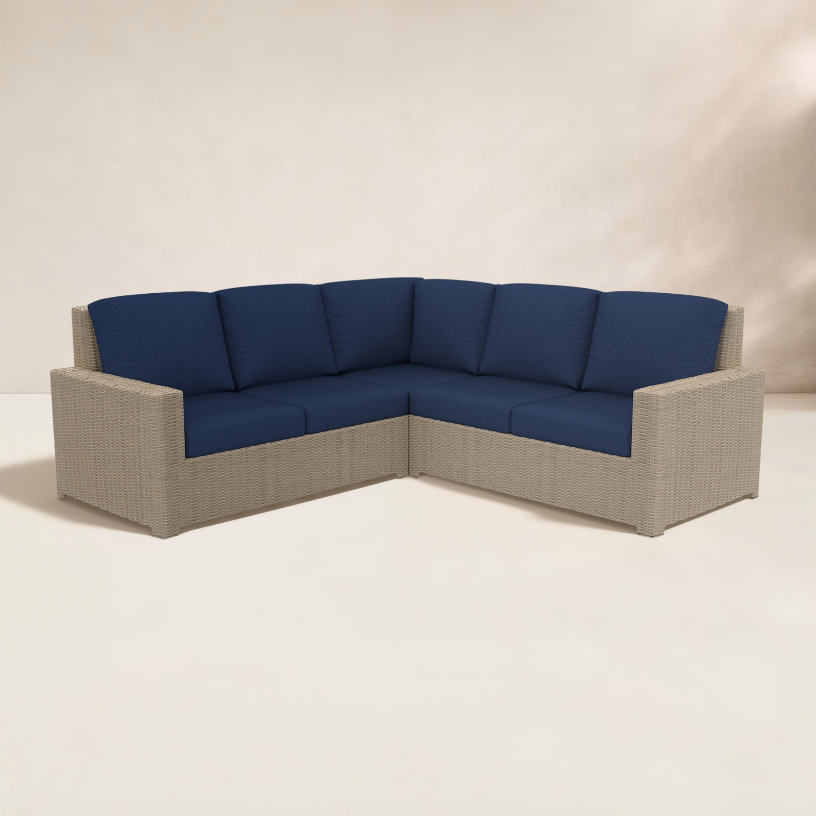 Henri 91" Patio Sectional Set, Canvas Navy