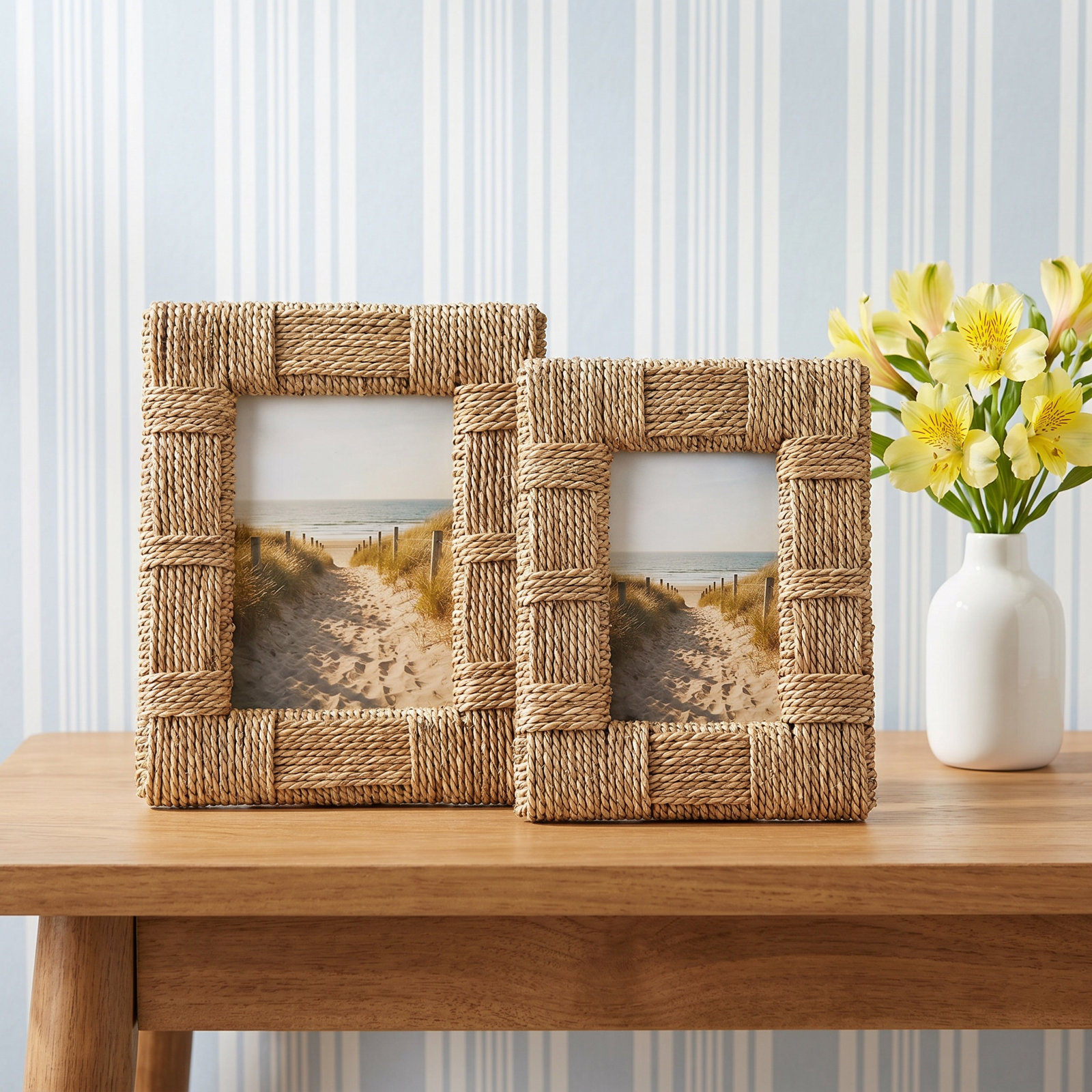 Set Of 2 Sea Grass Photo Frame