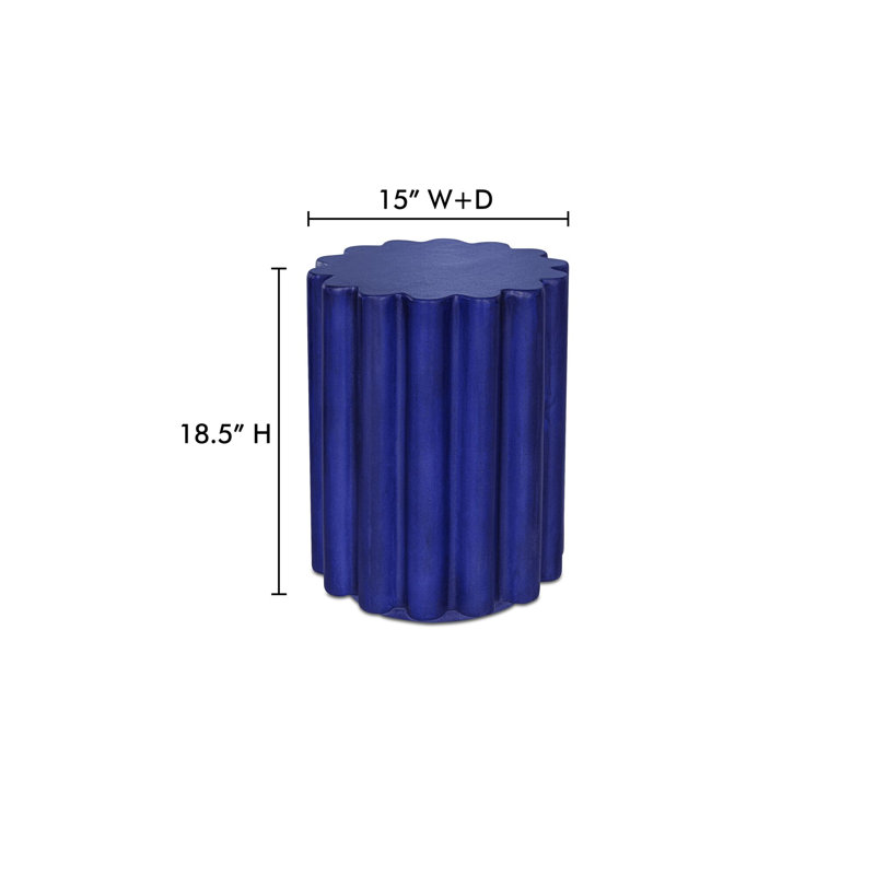 Melati Concrete End Table, Blue