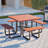 Spacious Patio Tables, Solid Wood 80.8 Inch Rustic Dining Set for Backyard