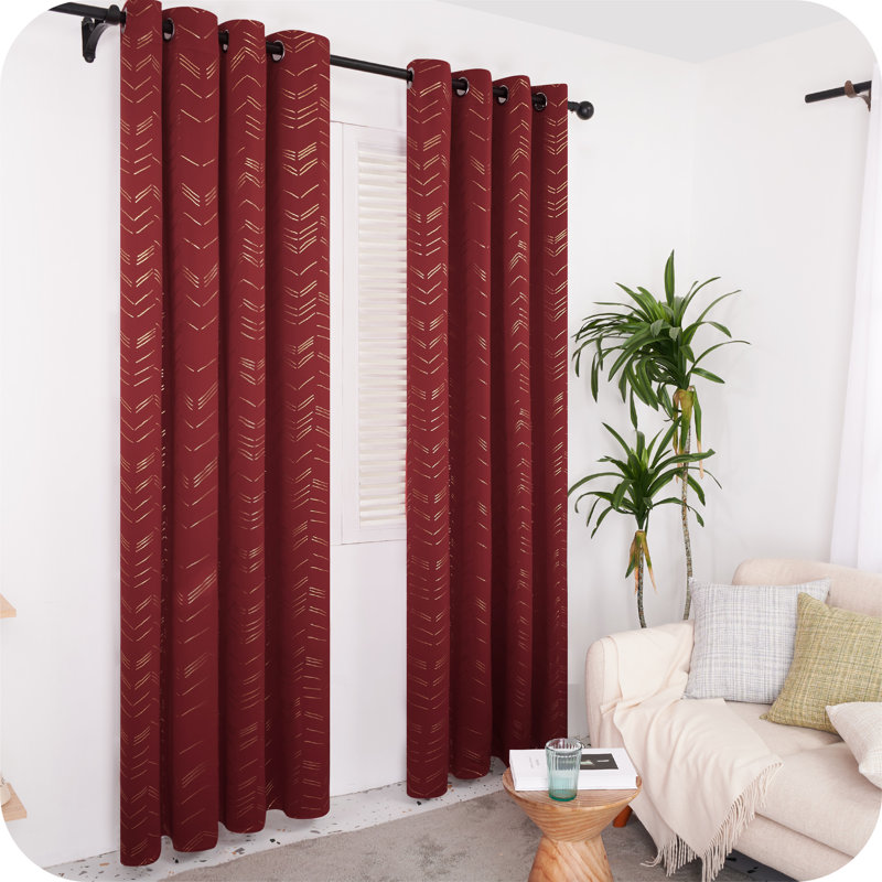 Abrahamsen Blackout Curtain Pair, Dark Red, 66cm Width x 229cm Drop