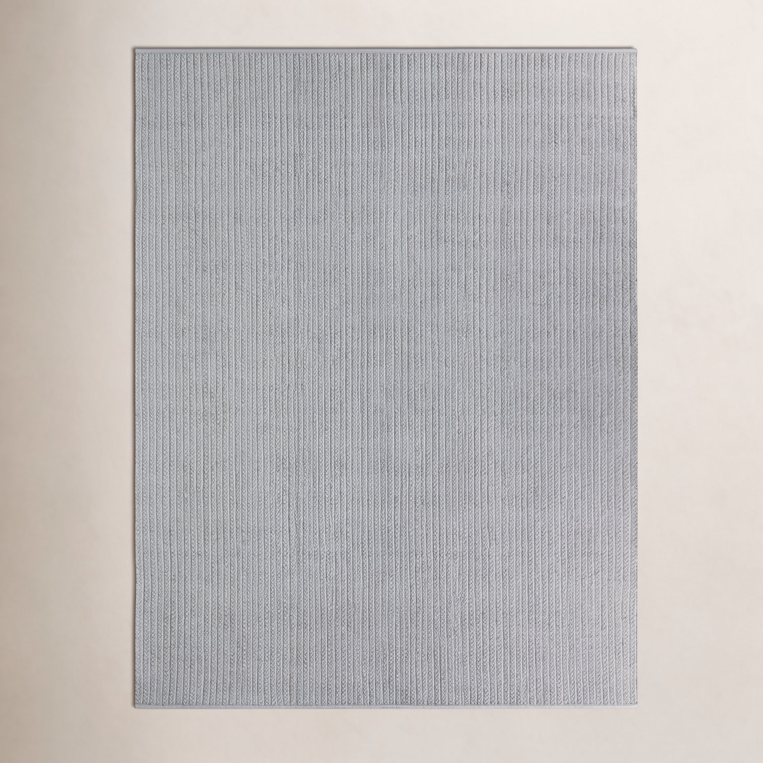 Cullen Light Gray Flatweave Outdoor Rug, Rectangle 6' x 9'