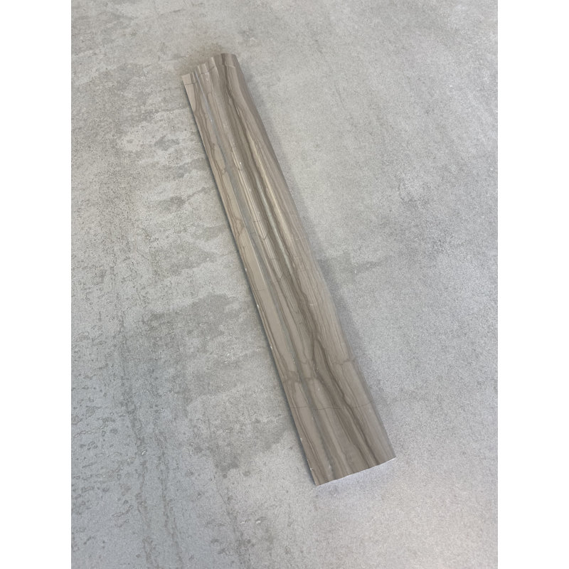 12" L x 1.75" W Marble Chair Rail Tile Trim, Anthen Gray