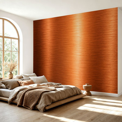 Wall Mural Peel and Stick Wallpaper Metal Copper aluminum brushed Copper reflection Copper antique color Self-Adhesive Removable Contact Paper Wall Decor for Living Room Bedroom 69"H x 96"W