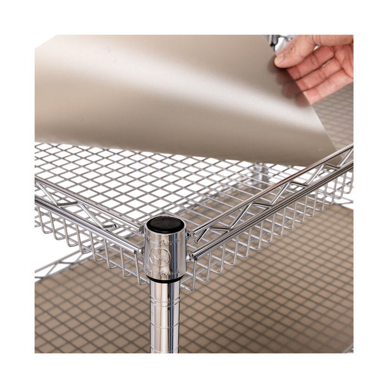 Chariot utilitaire 3 niveaux avec tablettes, Chrome chrome