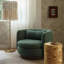 Fauteuil d'appoint pivotant en chenille vert forêt Nura-119928779
