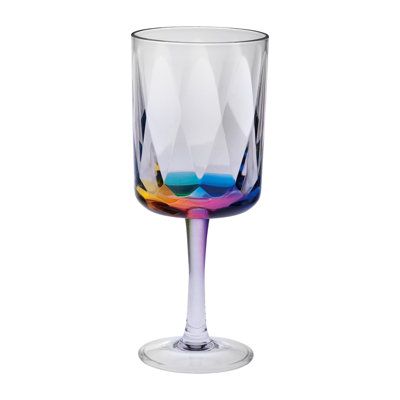 Rainbow Diamond Plastic Wine Glasses Set of 4