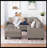 85" Wide Linen Sectional Corner Sofa L-shape Couch Space Saving with Storage Ottoman & Cup Holders Design for Large Space Dorm Apartment