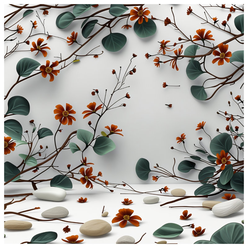 Couvre-lit matelassé à motif floral orange, Grand lit