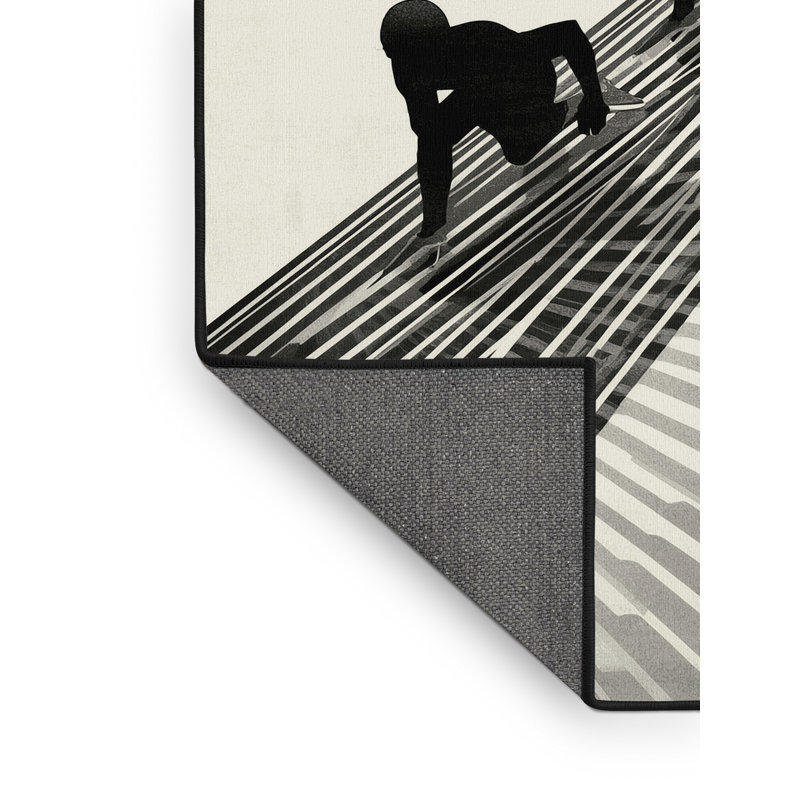 Tapis à rayures blanc moelleux et moelleux Elina, 6 X 9