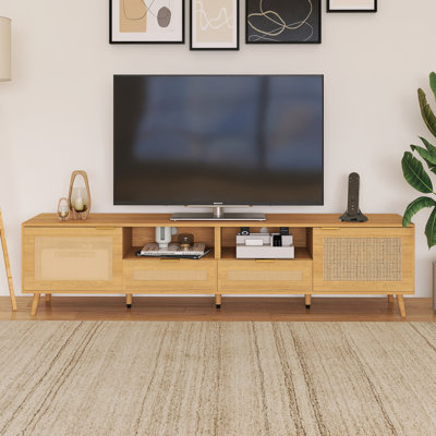 Solid Wood Legs Modern TV Stand Fits Tvs Up To 70 To 79 In.