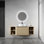 Meuble-lavabo mural 54 po avec lavabo d'art en céramique et 2 tablettes de rangement, 2 portes à fermeture en douceur, emballage Kd, contreplaqué