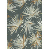 Aucuba Floral Non-Pasted Metallic Wallpaper Roll