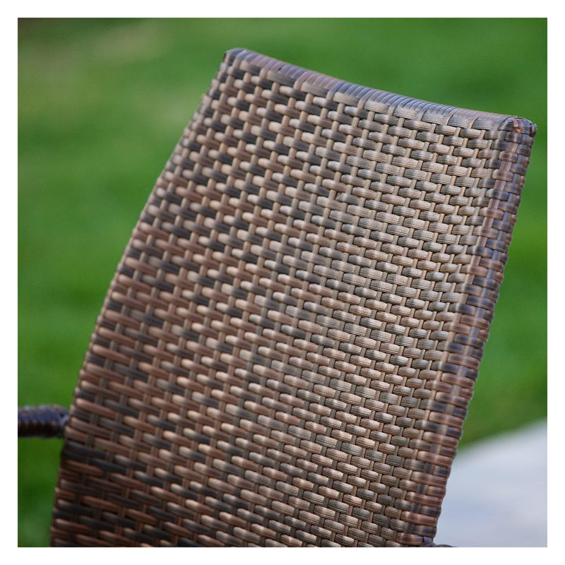 Brown Resin Wicker Outdoor Chairs Set of 2 - Weather Resistant Patio Seating with Iron Frame for Garden, Deck & Poolside