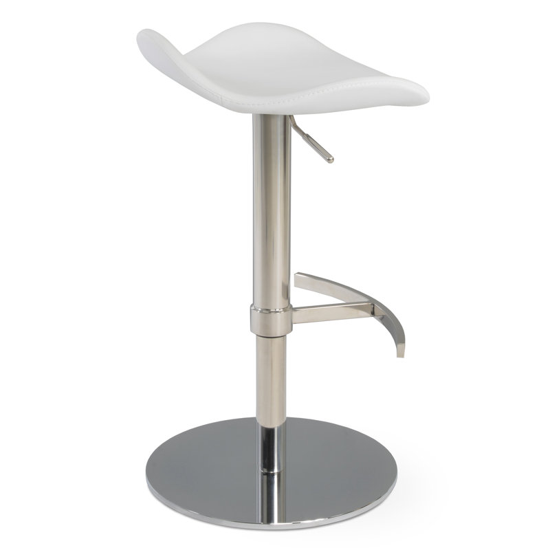 Tabouret de bar pivotant à hauteur réglable Falcon, Similicuir blanc