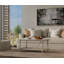 Elegant White 24x42x18 Inch Coffee Table with Open Rattan Shelf Storage-1489085138