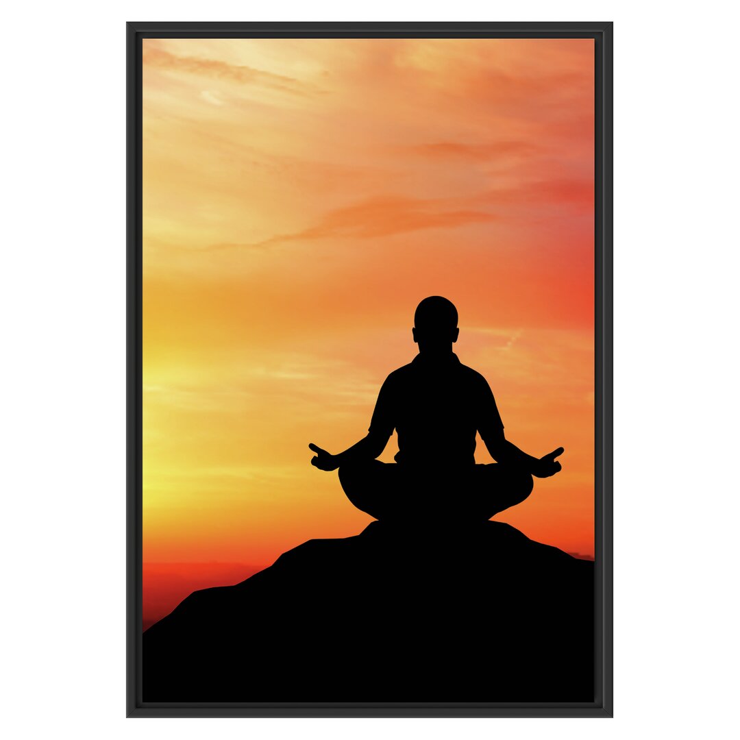 Gerahmtes Wandbild MeditationSonnenuntergang