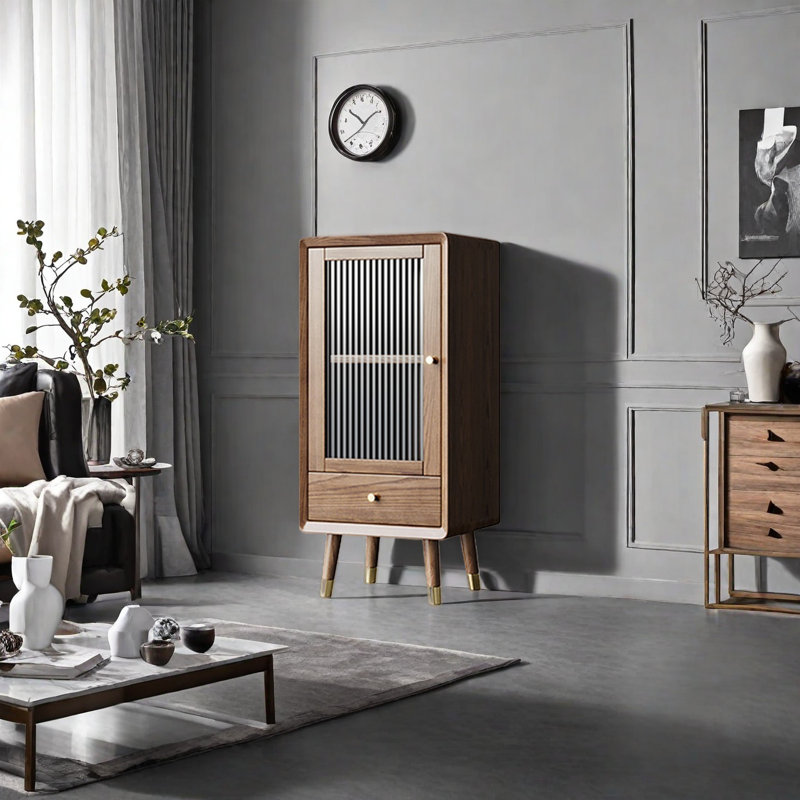 Simple armoire de rangement en bois massif, H 34,65 po x l 15,75 po x P 15,75 po
