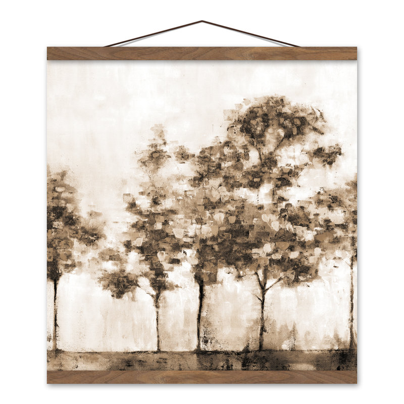 Sépia, arbres, sans cadre, peinture sur toile