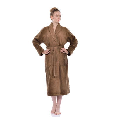 Grandes tailles et très petites robes de bain turques pour lui et elle, 100% coton turc, robes de chambre d'hôtel ultra douces pour la maison et le bain - peignoir à col châle doux avec ceinture réglable